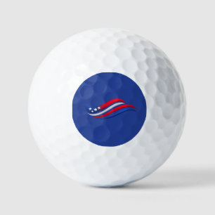 Patriotic Wavy Flag Plate USA Stars Celebration Golf Balls