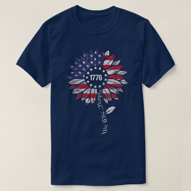 Patriotic We The People 4th Of July Sunflower Amer T-Shirt (Design Front)