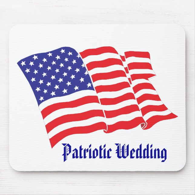 Patriotic Wedding Mouse Mat (Front)