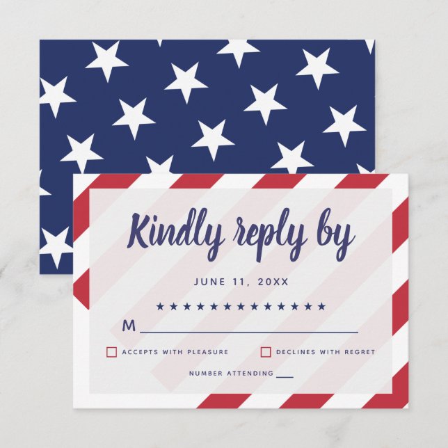 Patriotic Wedding RSVP Card (Front/Back)