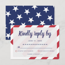 Patriotic Wedding RSVP Card