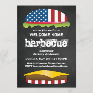 Patriotic Welcome Home BBQ Invitation