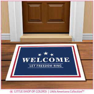 Patriotic Welcome Let Freedom Ring Doormat