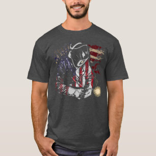 Patriotic Welding Job American Flag Blacksmith T-Shirt