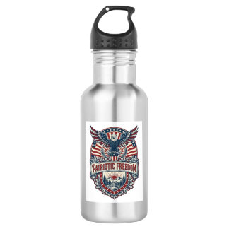 Patriotic Wellness Retreat Vector Graphic Tee 532 Ml Water Bottle