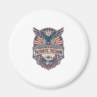 Patriotic Wellness Retreat Vector Graphic Tee Magnet