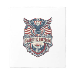 Patriotic Wellness Retreat Vector Graphic Tee Notepad