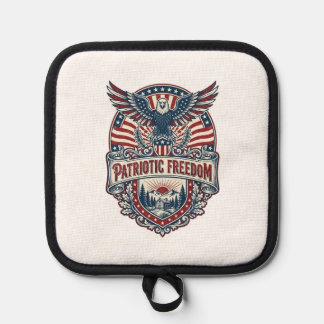 Patriotic Wellness Retreat Vector Graphic Tee Pot Holder