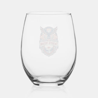 Patriotic Wellness Retreat Vector Graphic Tee Stemless Wine Glass