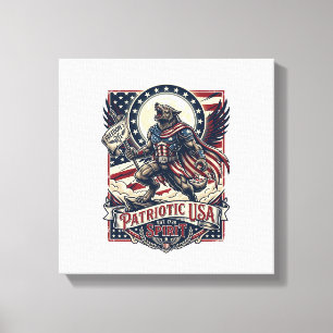 Patriotic Werewolf Patriot Horror Monster Patriot Canvas Print