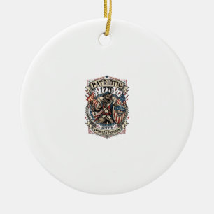 Patriotic Werewolf Patriot Horror Monster Patriot Ceramic Tree Decoration