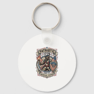 Patriotic Werewolf Patriot Horror Monster Patriot  Key Ring