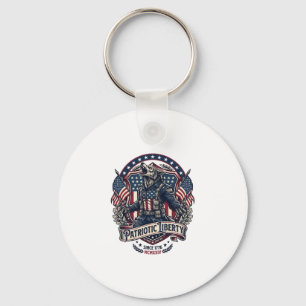 Patriotic Werewolf Patriot Horror Monster Patriot  Key Ring