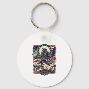 Patriotic Werewolf Patriot Horror Monster Patriot  Key Ring