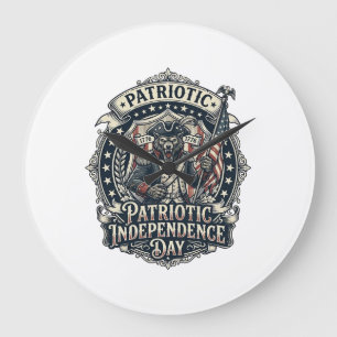 Patriotic Werewolf Patriot Horror Monster Patriot Large Clock