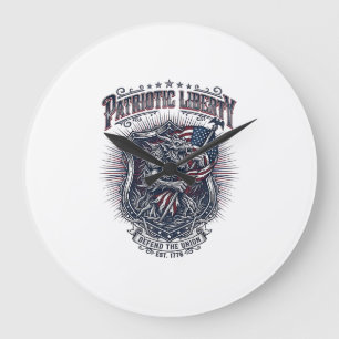 Patriotic Werewolf Patriot Horror Monster Patriot Large Clock