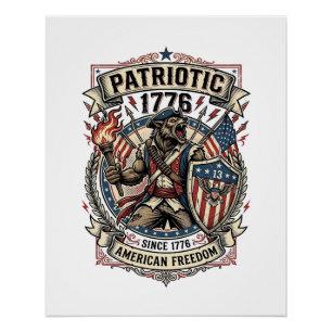 Patriotic Werewolf Patriot Horror Monster Patriot Poster