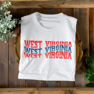 Patriotic West Virginia Red and Blue Boho T-Shirt 
