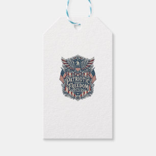 Patriotic Western Floral Vector Graphic Tee Gift Tags