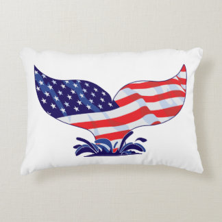 Patriotic Whale Tail Decorative Cushion