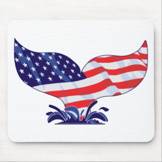 Patriotic Whale Tail Mouse Mat