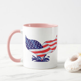 Patriotic Whale Tail Mug