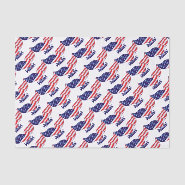 Patriotic Whale Tail Tissue Paper (Front)
