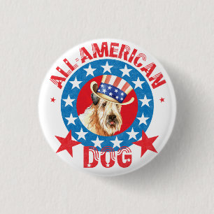 Patriotic Wheaten 3 Cm Round Badge