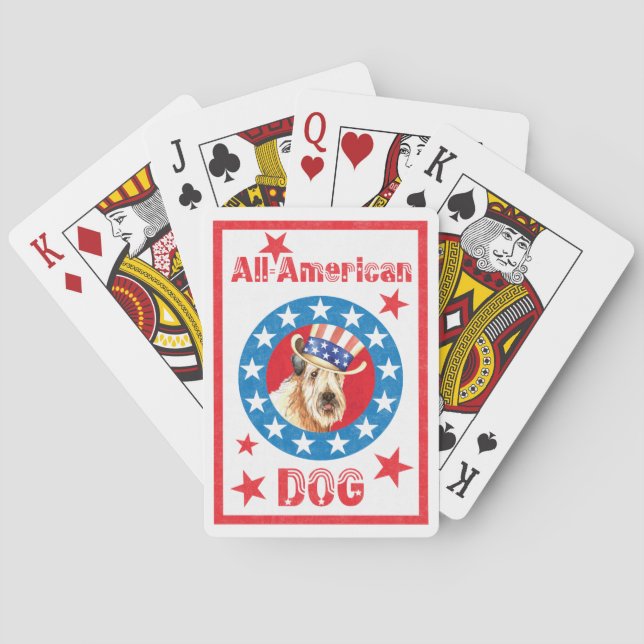 Patriotic Wheaten Playing Cards (Back)
