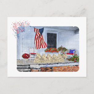 Patriotic Wheaten Scottish Terriers Postcard
