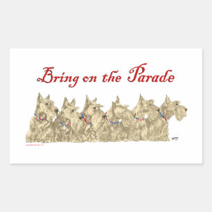 Patriotic Wheaten Scottish Terriers Rectangular Sticker