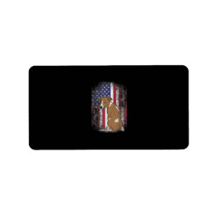 Patriotic Whippet American Flag Dog Lover Gift Label