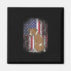 Patriotic Whippet American Flag Dog Lover Gift Magnet