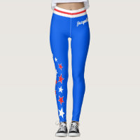 PATRIOTIC White and Red Stars Your Name on BLUE