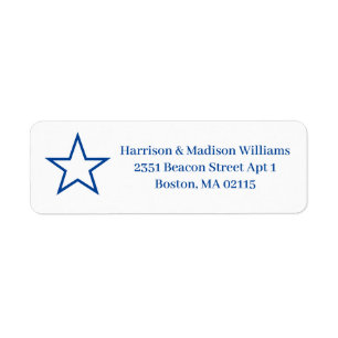 Patriotic white & blue star custom Return Address