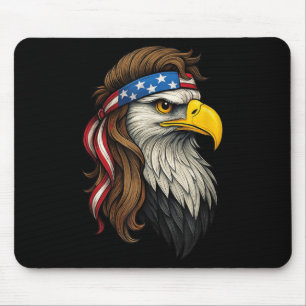 Patriotic White Head Eagle Us Flag Bandanna Mullet Mouse Mat