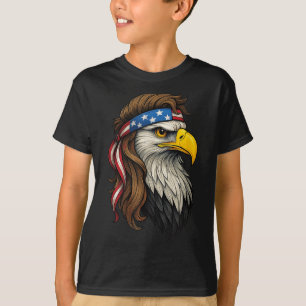 Patriotic White Head Eagle Us Flag Bandanna Mullet T-Shirt