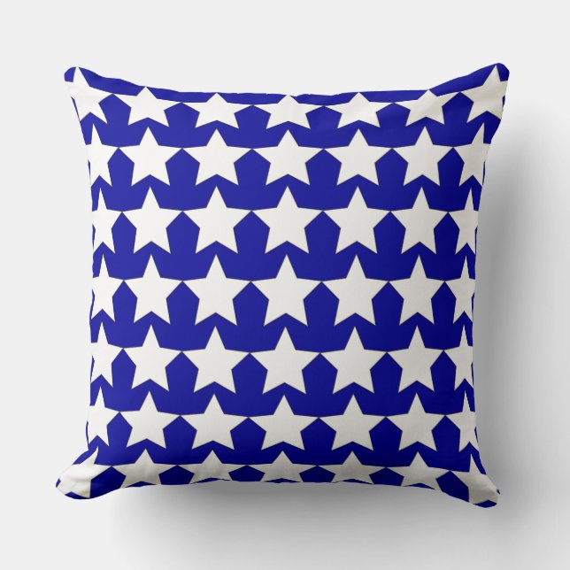 Patriotic White Stars on Blue Field Accent Pillow (Front)