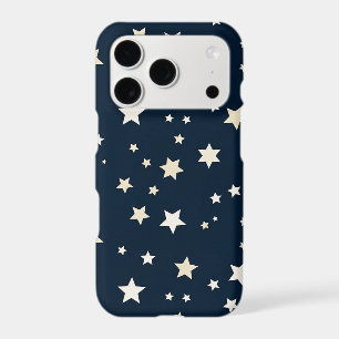 Patriotic White Stars on Navy Blue