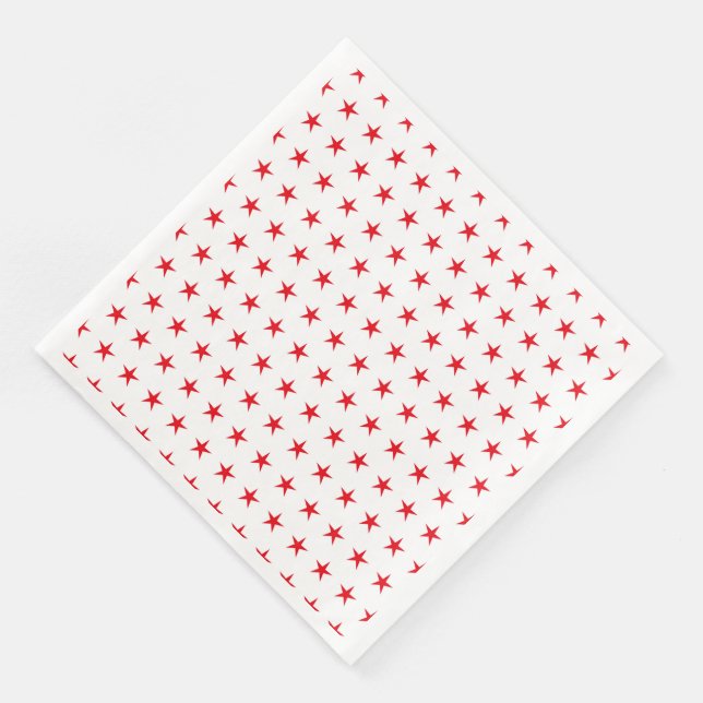 PATRIOTIC WHITE WITH RED STARS NAPKIN (Corner)