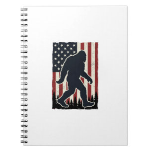 Patriotic Wilderness Creature Vintage Flag Vector  Notebook