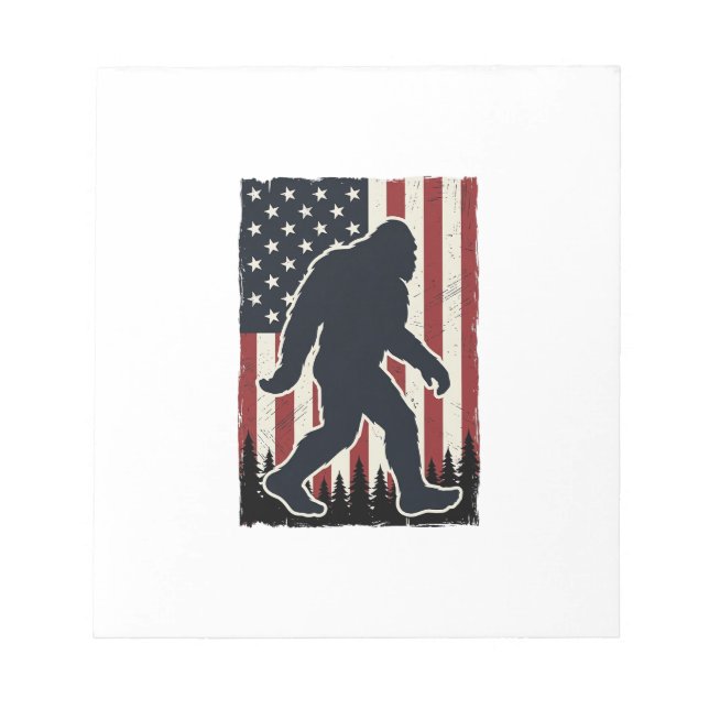 Patriotic Wilderness Creature Vintage Flag Vector  Notepad (Front)