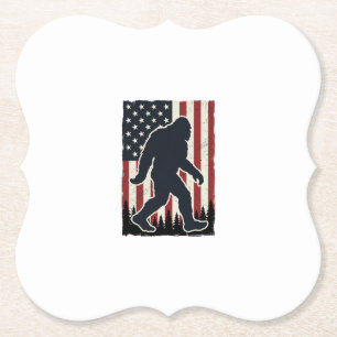 Patriotic Wilderness Creature Vintage Flag Vector Paper Coaster