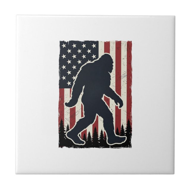 Patriotic Wilderness Creature Vintage Flag Vector  Tile (Front)
