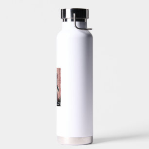 Patriotic Wilderness Creature Vintage Flag Vector Water Bottle