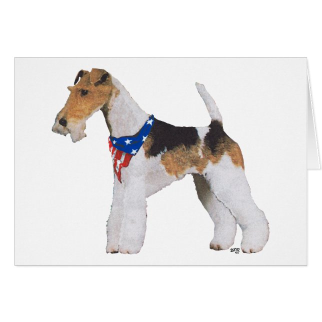 Patriotic Wire Fox Terrier (Front Horizontal)