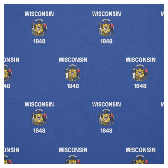 Patriotic Wisconsin State Flag Fabric (Swatch)