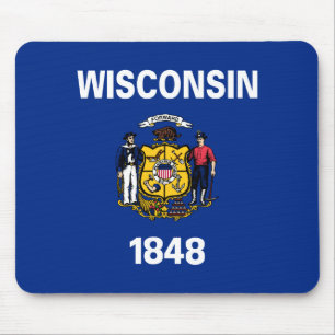 Patriotic Wisconsin State Flag Mouse Mat