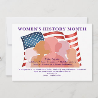 Patriotic Women’s History Month Recognition Holiday Card