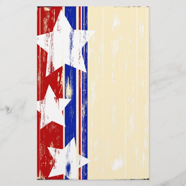 Patriotic Wood Stationary Stationery (Front)